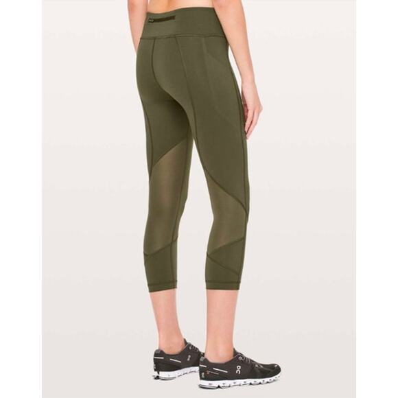 Lululemon Pace Rival Crop 22" Leggings Dark Olive Size 6 - Picture 7 of 7